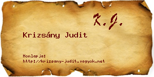 Krizsány Judit névjegykártya